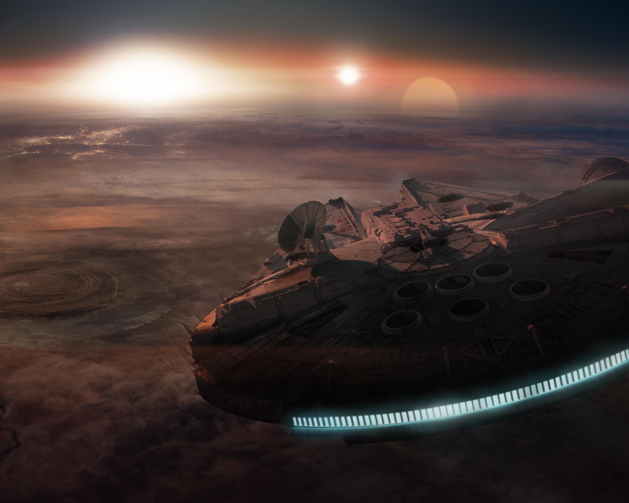 Millenium Falcon садится на планету, Звездные войны