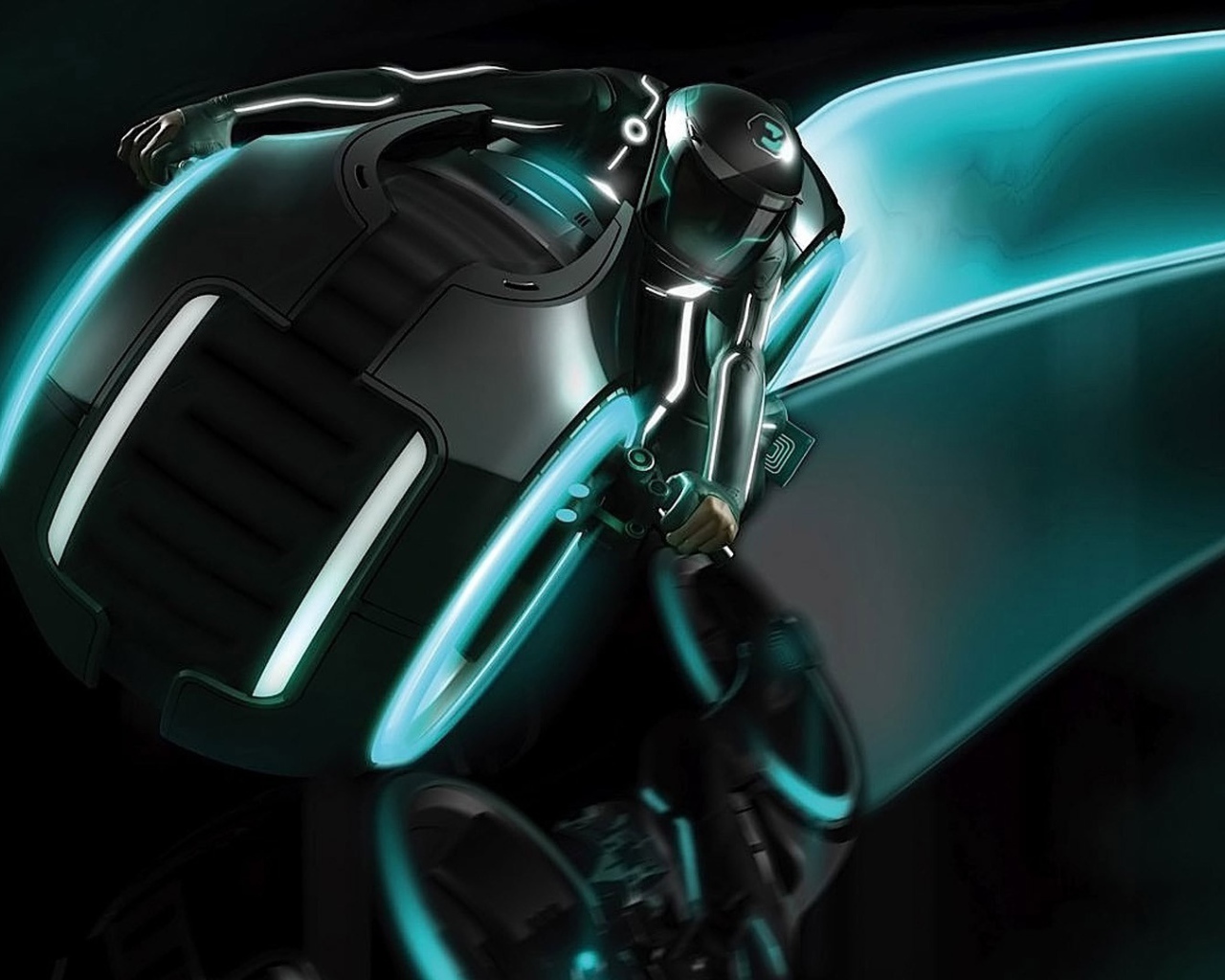 Мотоциклист в фильме Трон