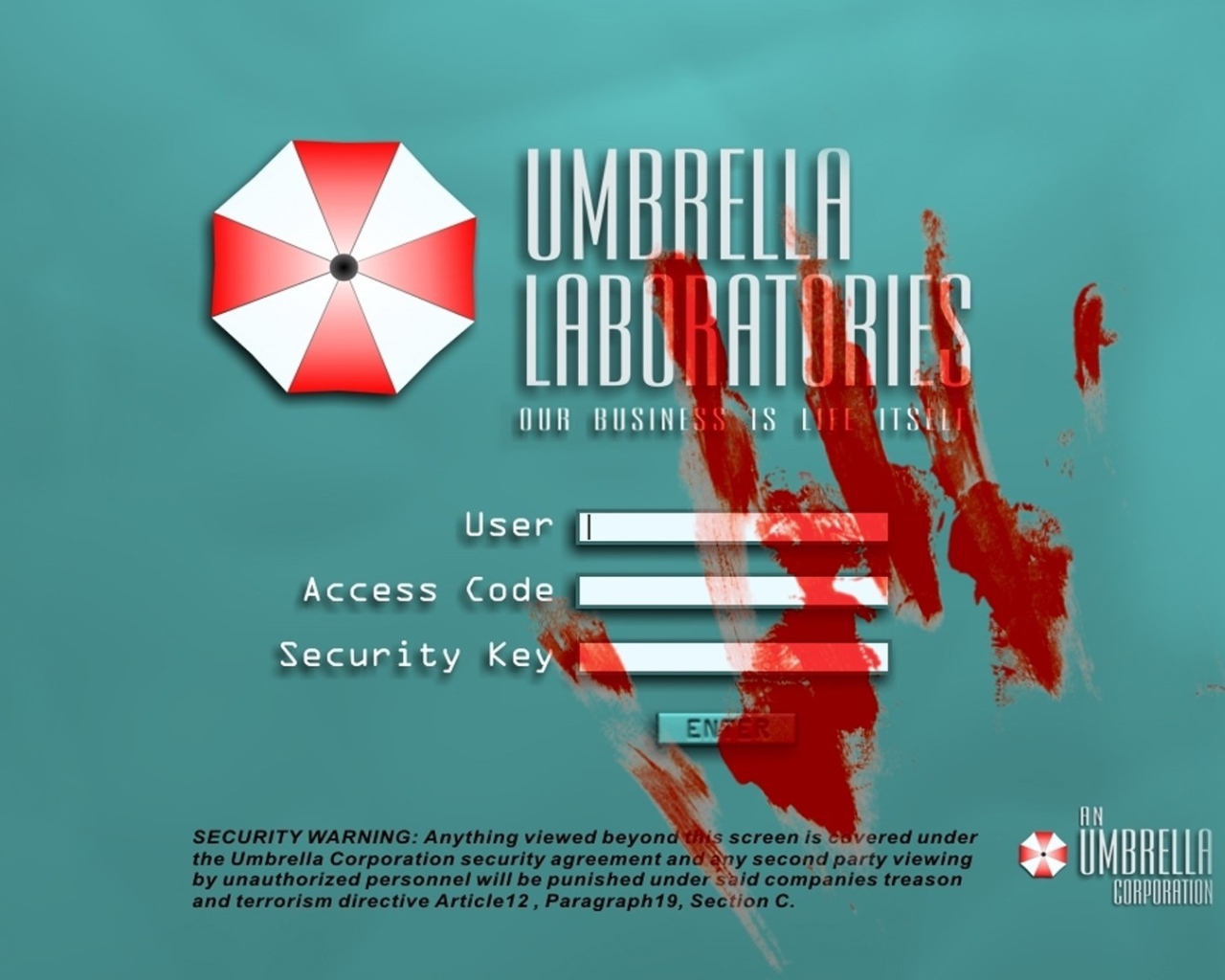 Панель компьютера в фильме Обитель зла