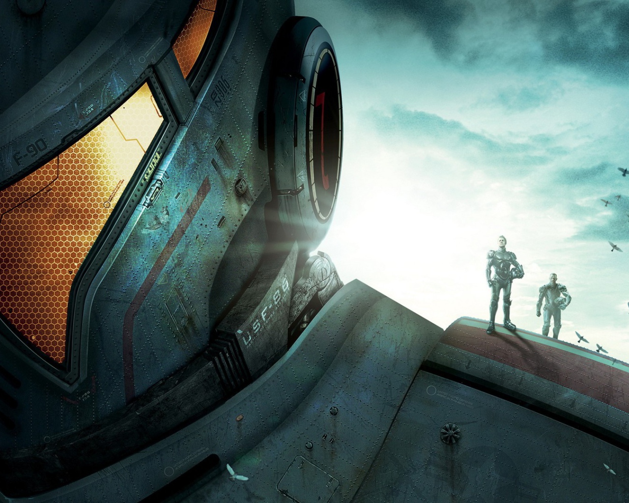 Люди на плече робота в фильме Тихоокеанский рубеж