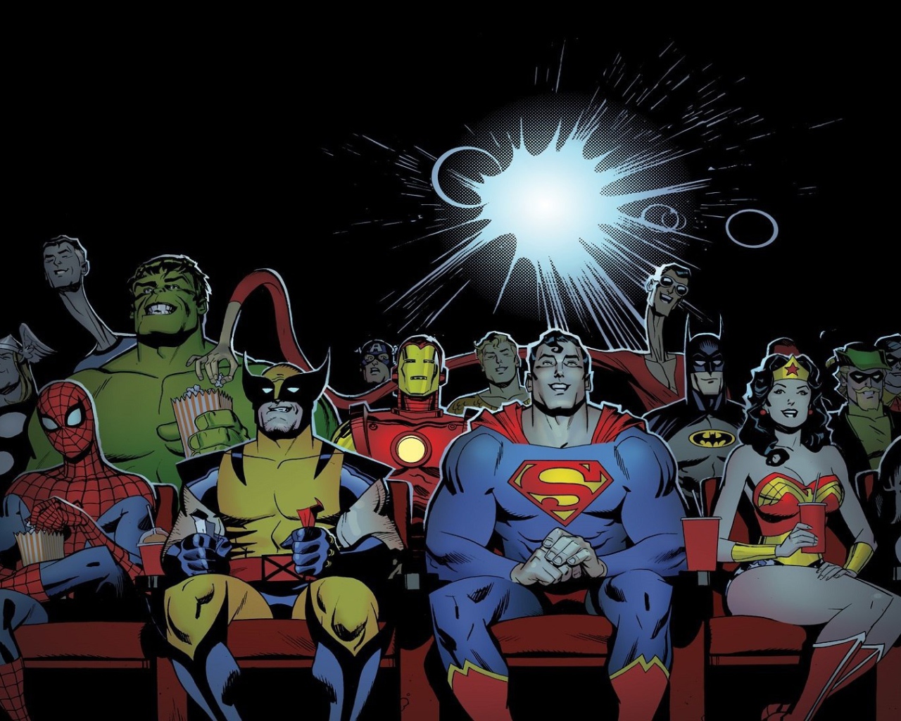Супергерои смотрят кино