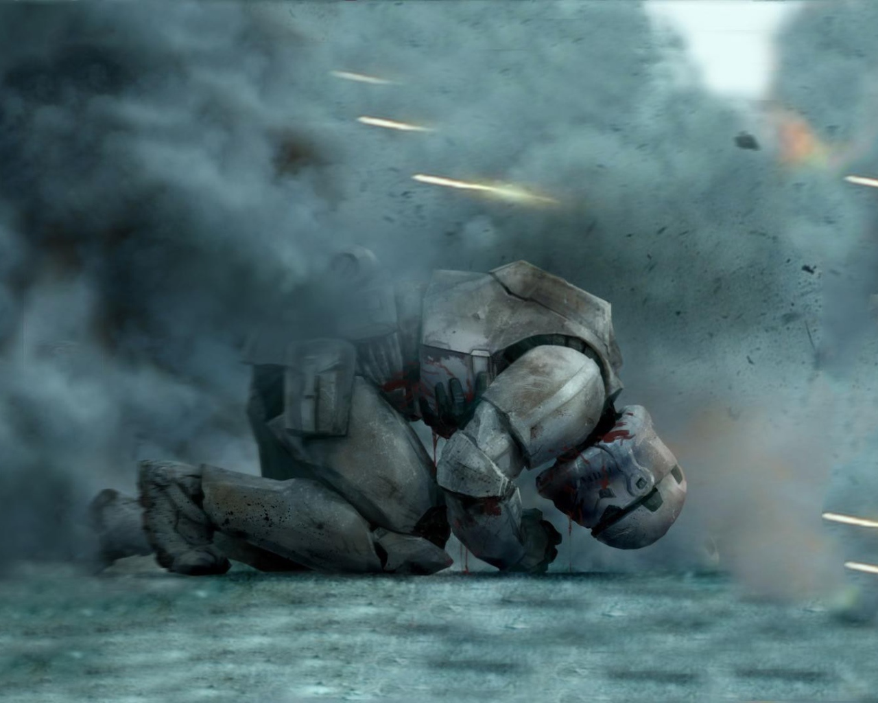 Окровавленный штурмовик под огнем, Звездные войны