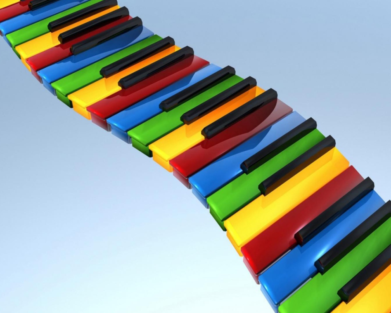 Радужная изогнутая клавиатура пианино