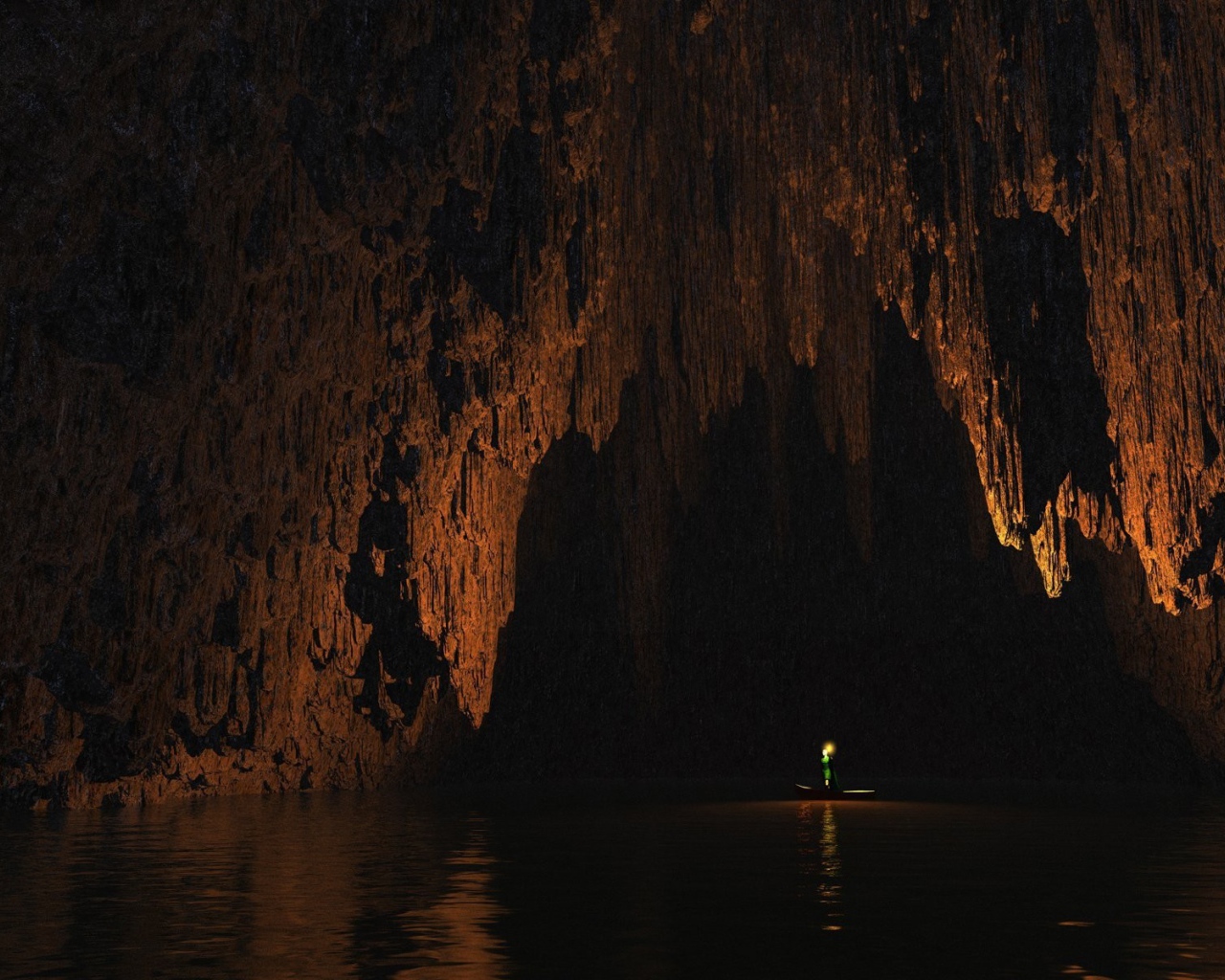 Прогулка на лодке внутри пещеры