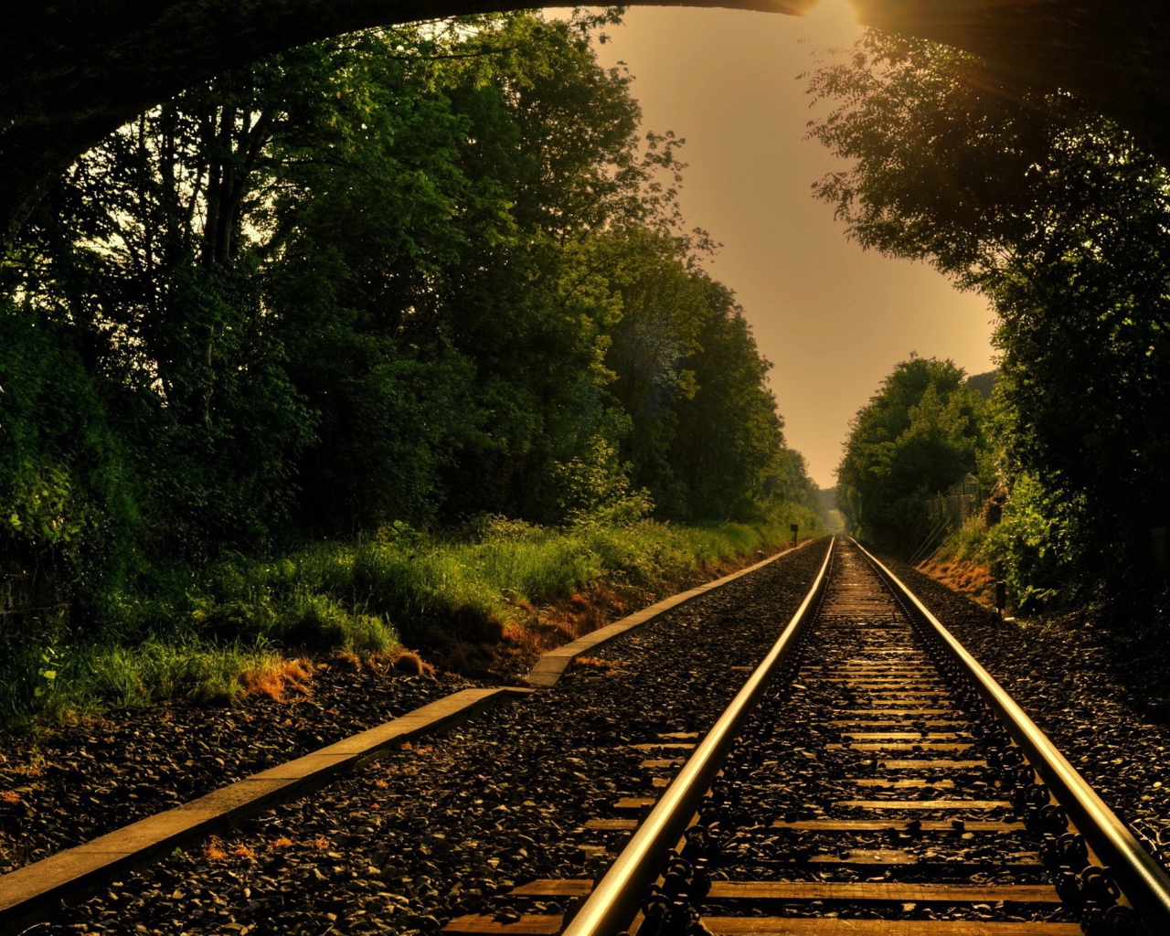 Железная дорога выходит из тоннеля