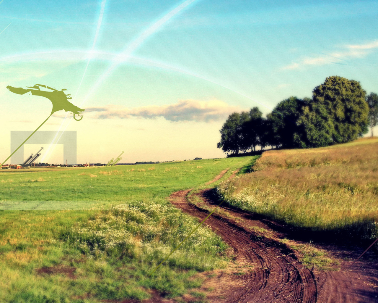 Грунтовая дорога через поле