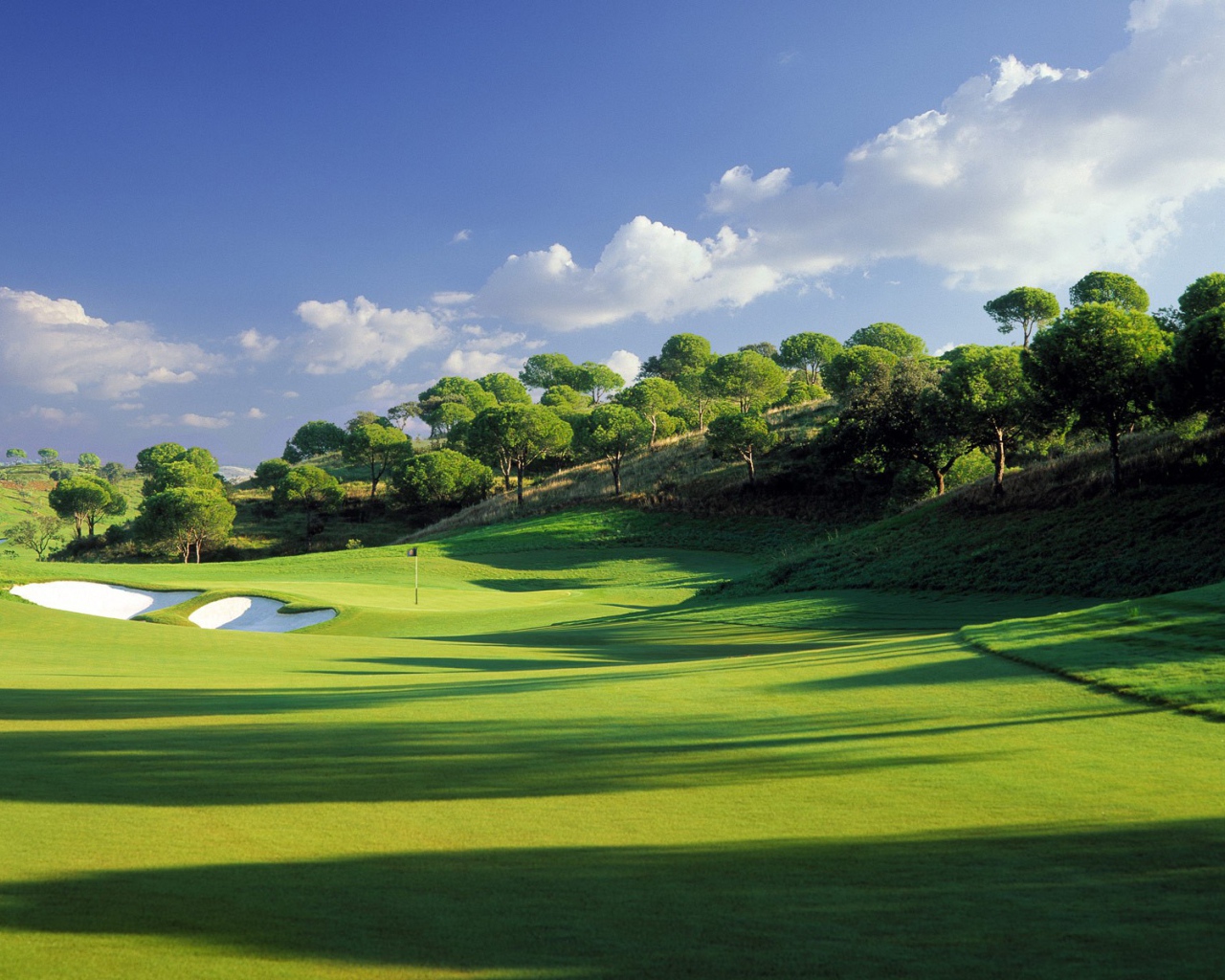 Зеленое поле для гольфа