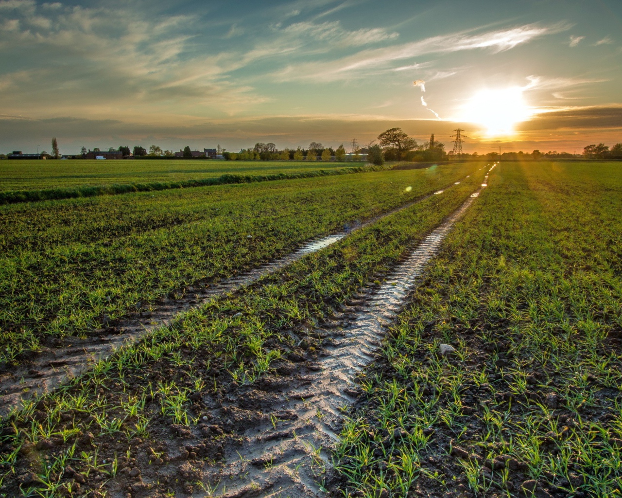 След трактора в поле