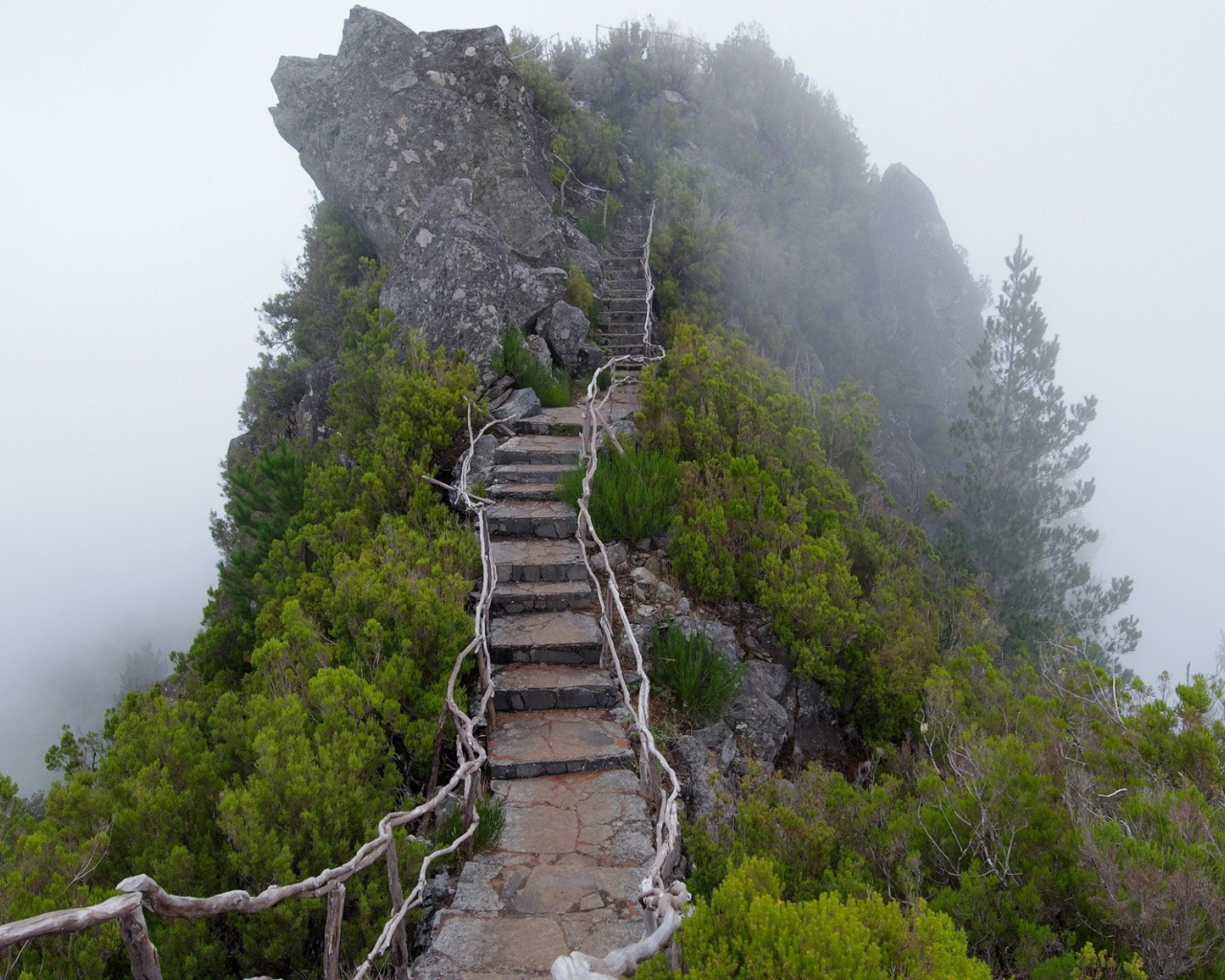 Каменные ступени на вершину скалы