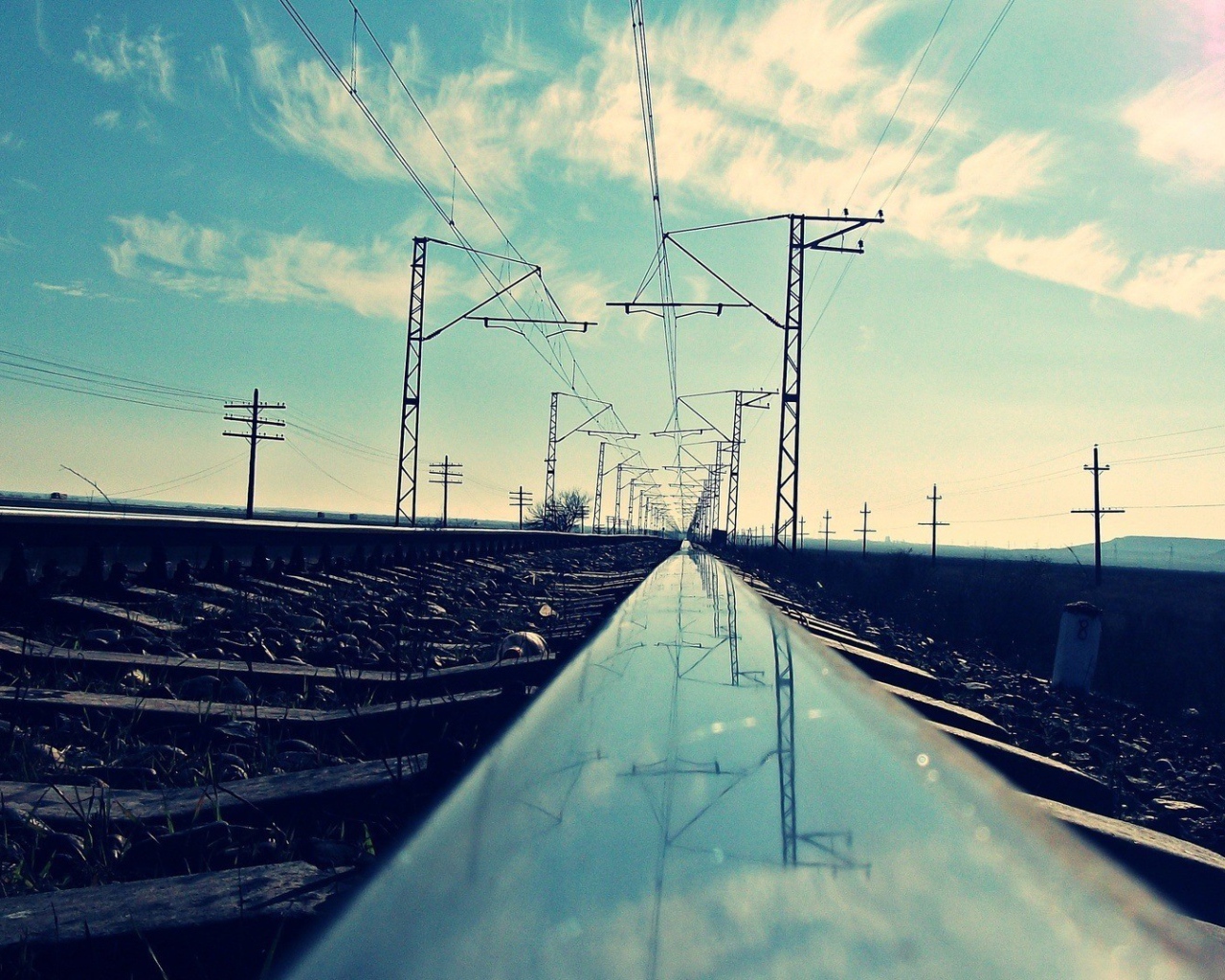 ЛЭП вдоль железной дороги