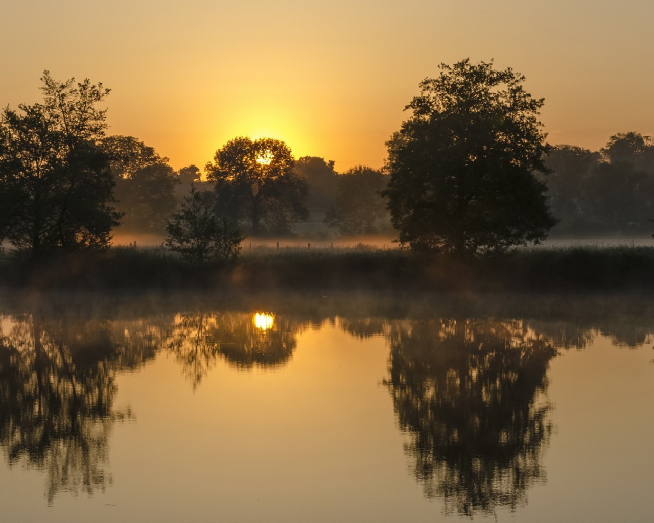 Вечерний туман над рекой