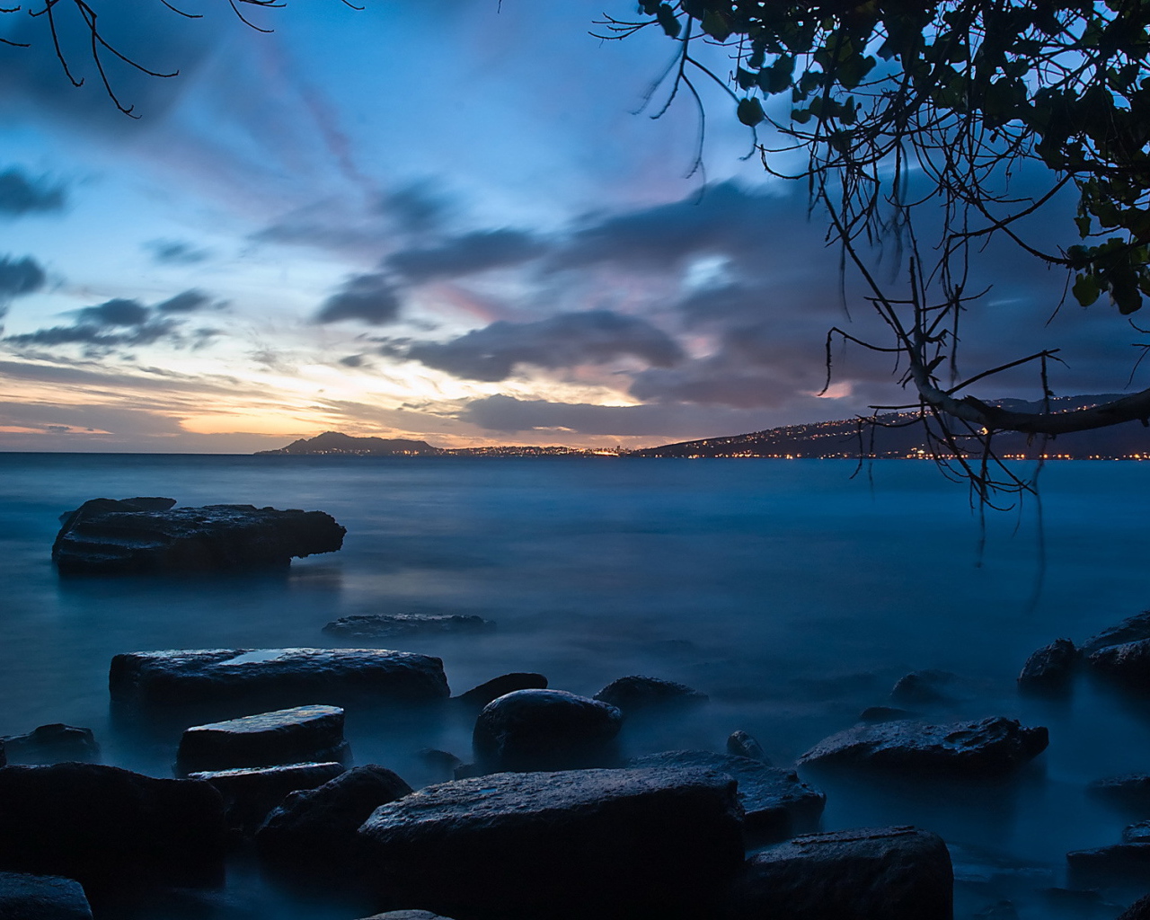 Голубой тон заката