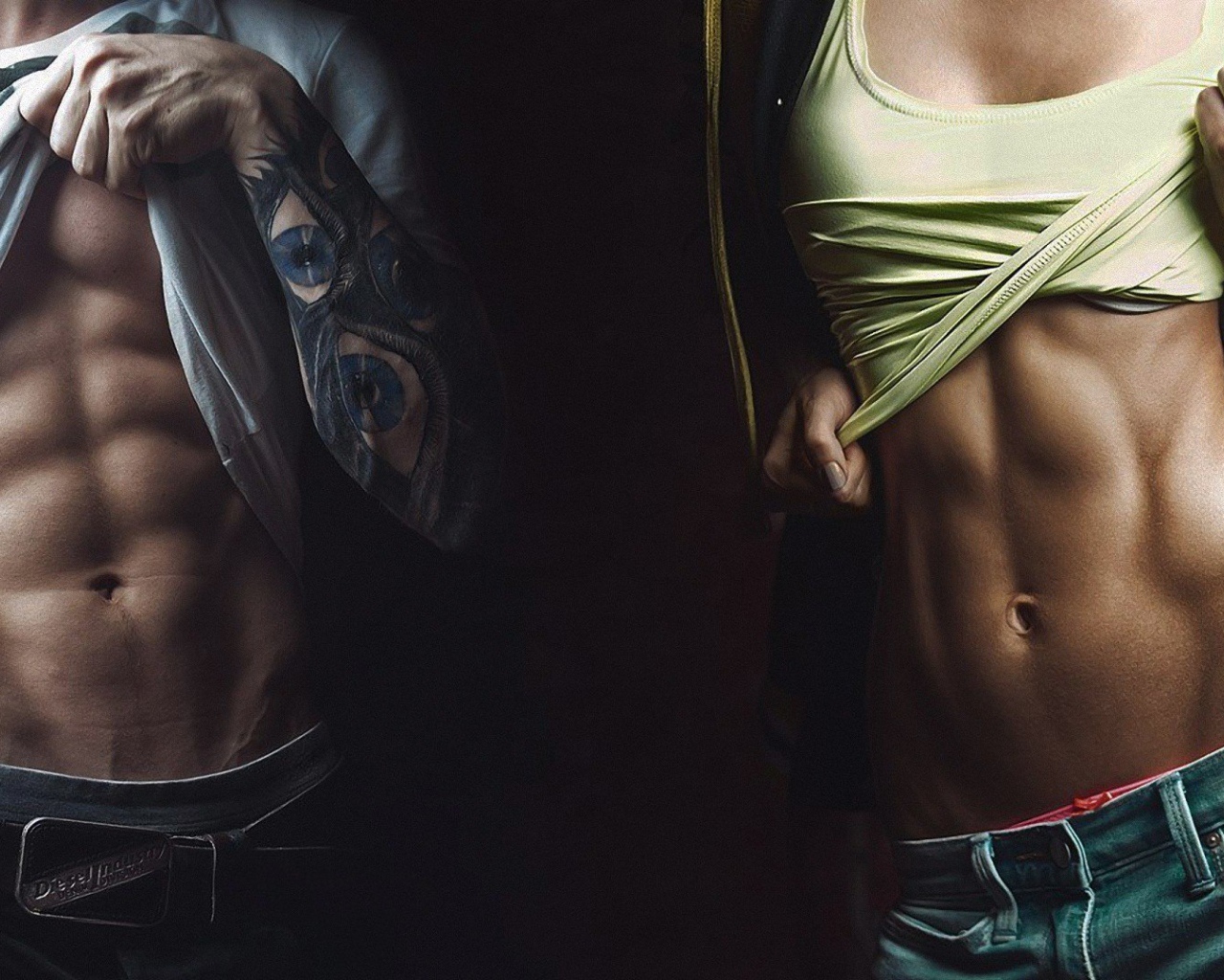 Спортивные парень и девушка