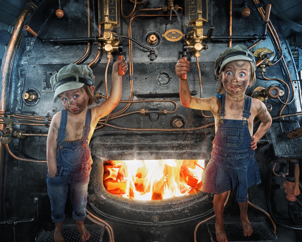 Два юных кочегара