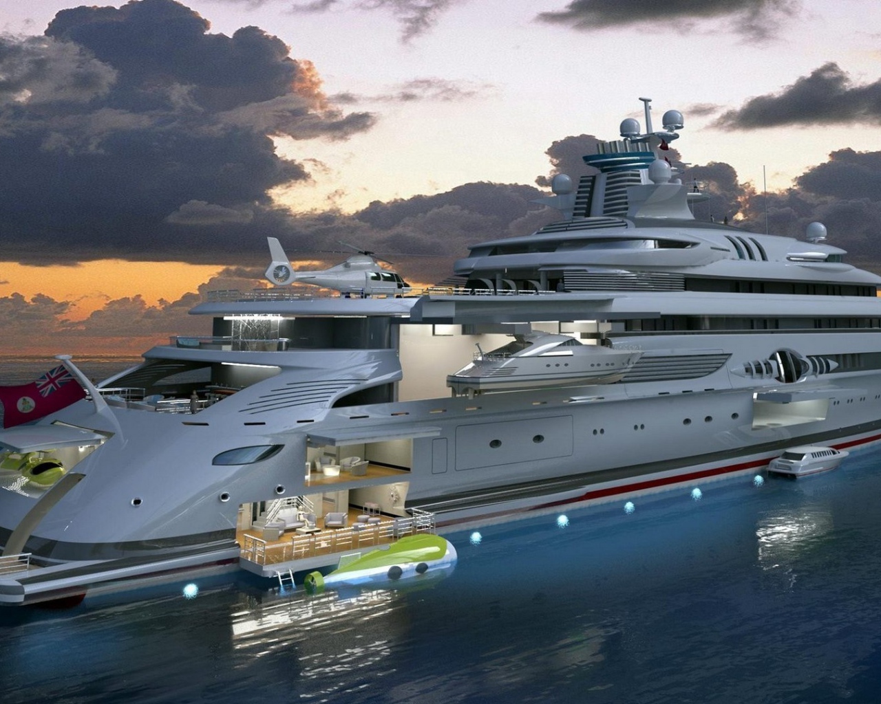 Люкс яхта в море