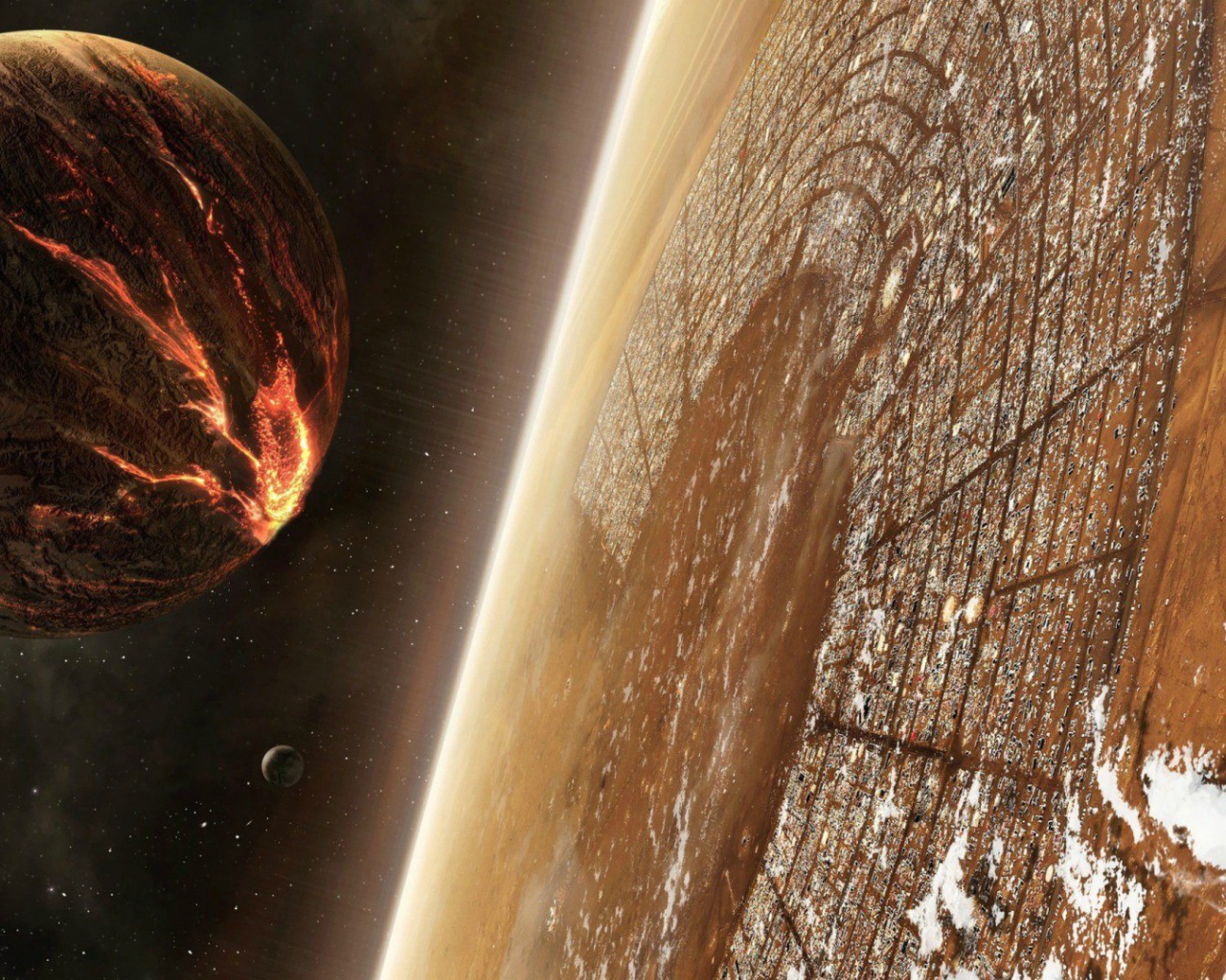 Огромный город на планете