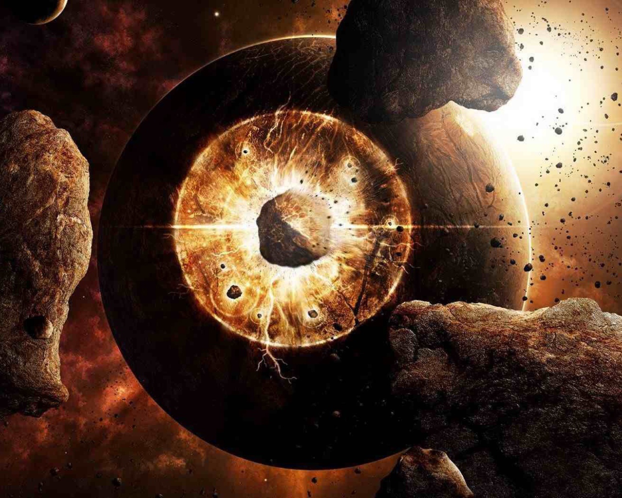 Астероид врезался в луну