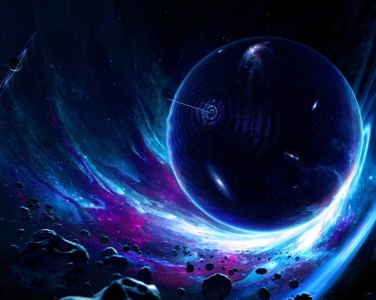 Астероиды в притяжении черной дыры