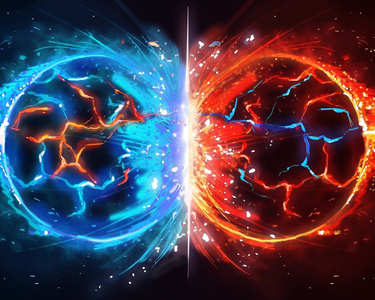 Столкновение огненой и ледяной планет