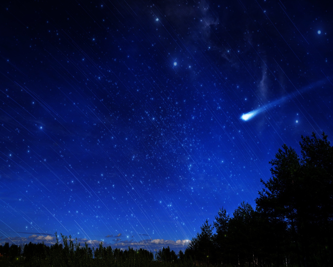Комета на звездном небе