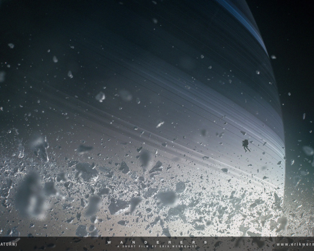 Космонавт среди камней на орбите Сатурна, фильм Wanderers