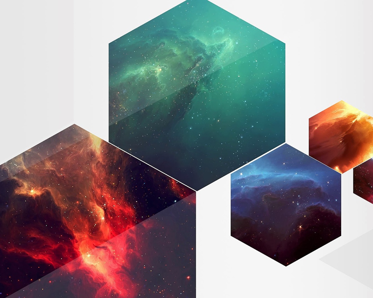 Галактики в шестиугольниках