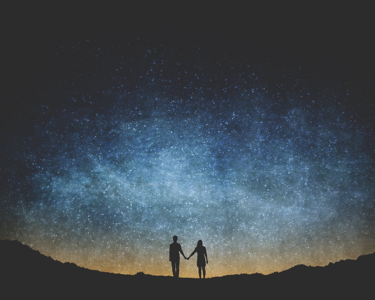 Влюбленные смотрят на звезды