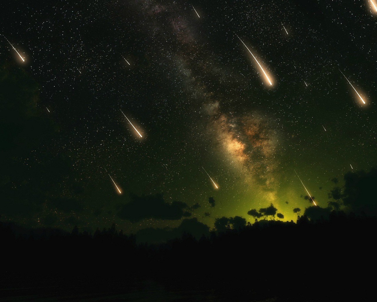 Ночь во время метеоритного дождя