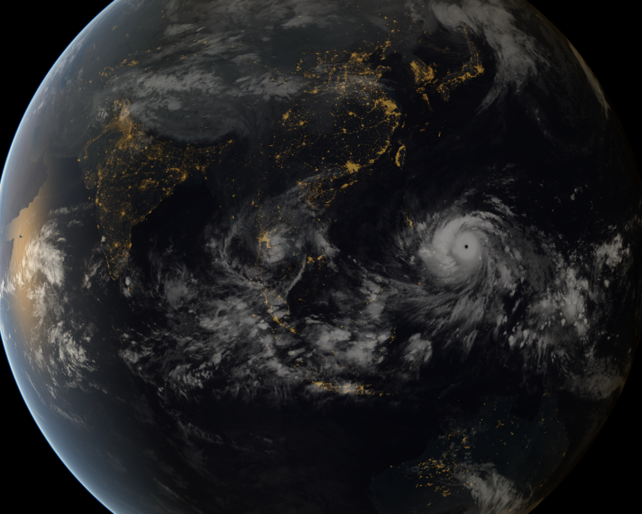 Ночные огни в Азии