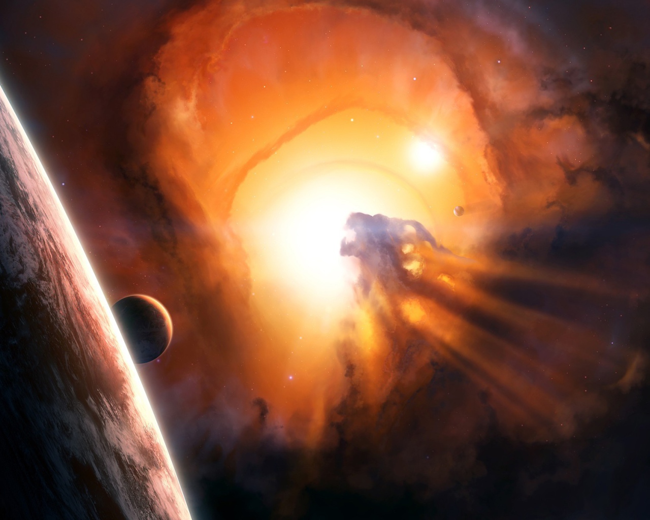 Вспышка звезды в планетной системе