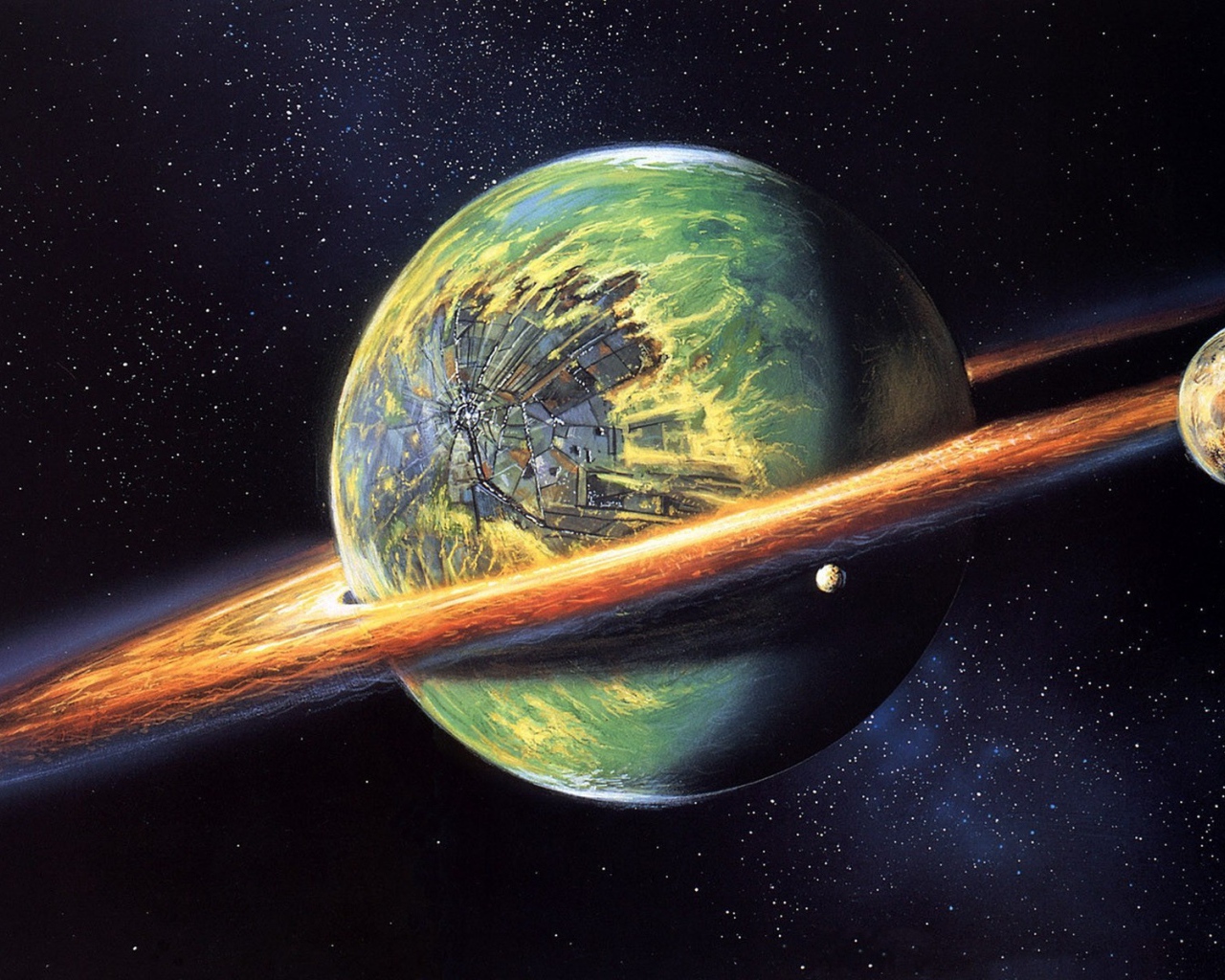 Планета с огненным кольцом