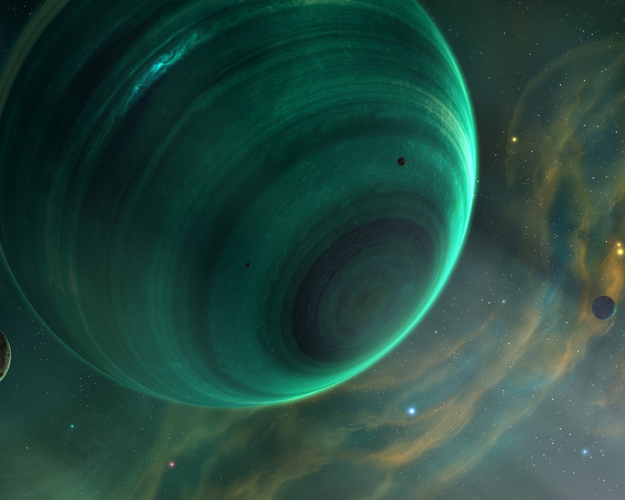 Быстрое вращение зеленой планеты