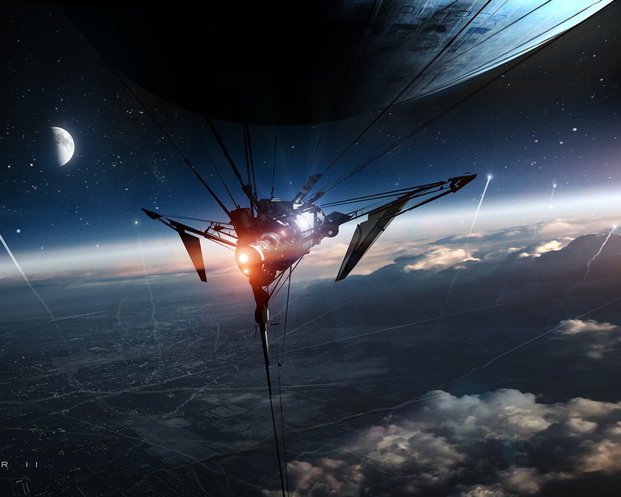 Космический аппарат над землей