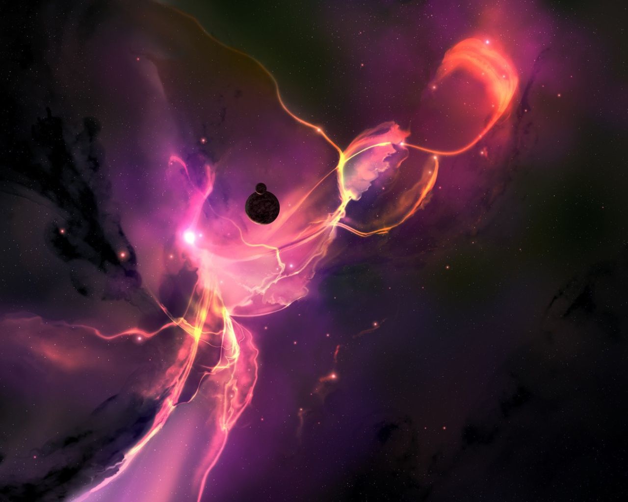 Всплеск розовой космической плазмы