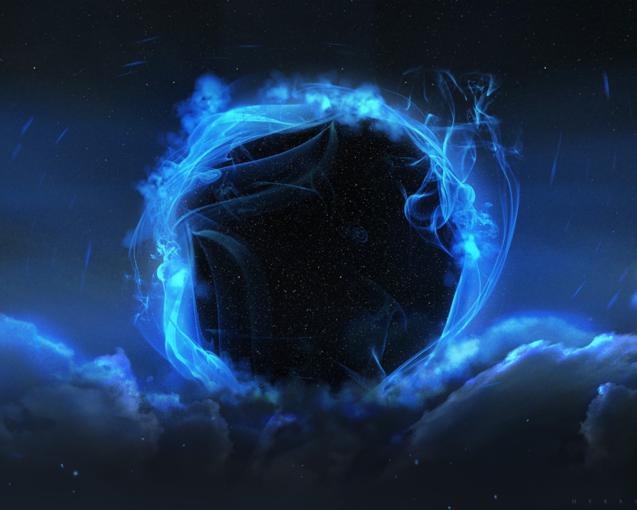 Черная дыра в голубой дымке