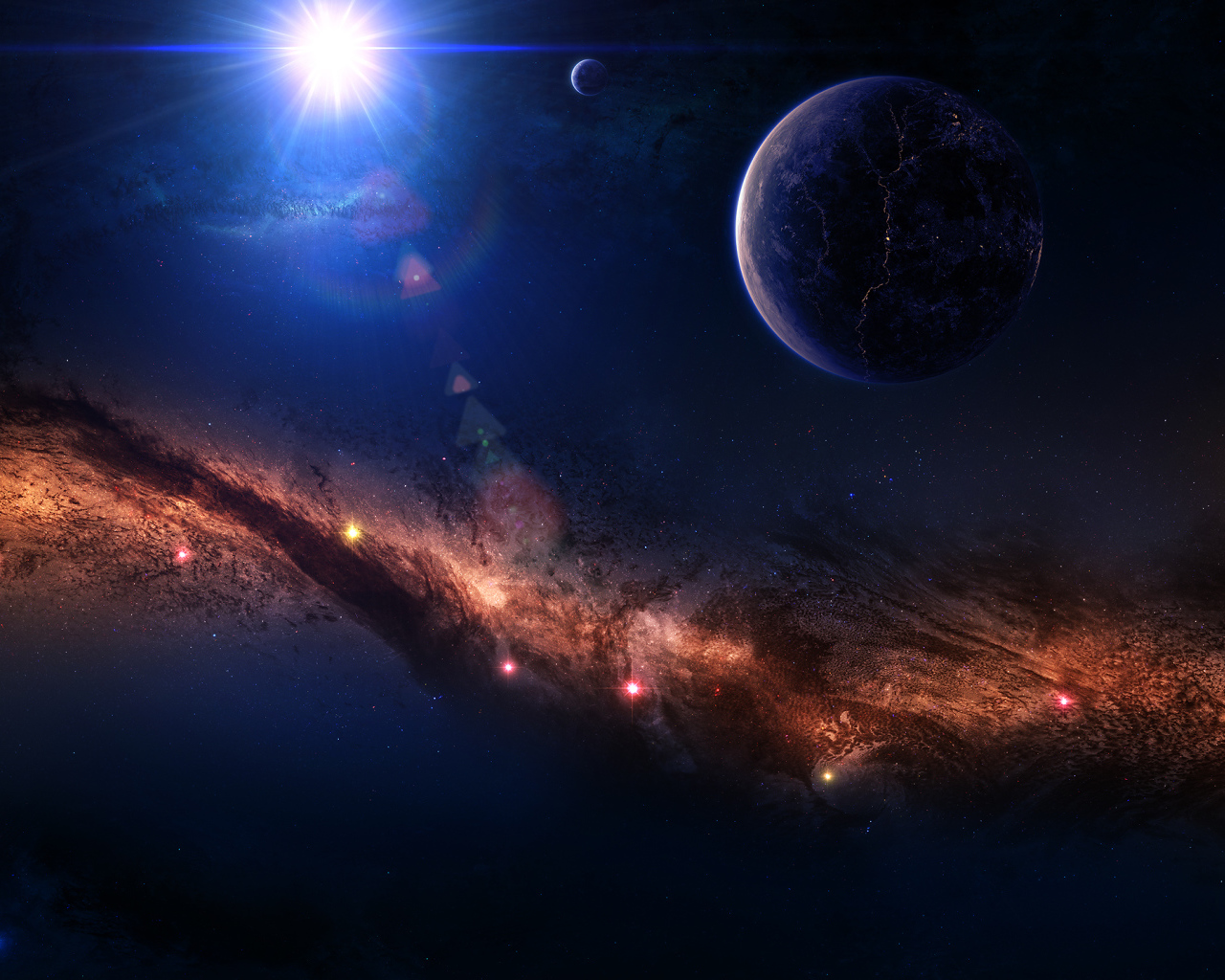 Свет звезд в туманности