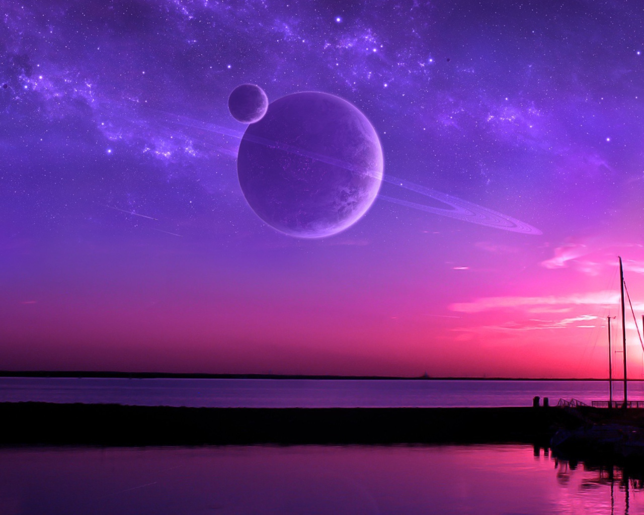 Планета Сатурн в небе