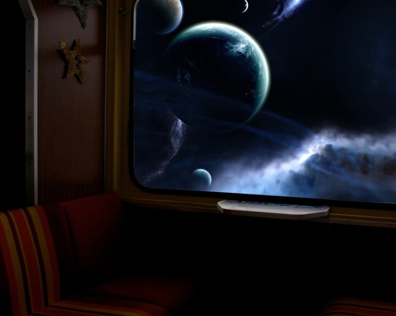 Вид из окна космолета