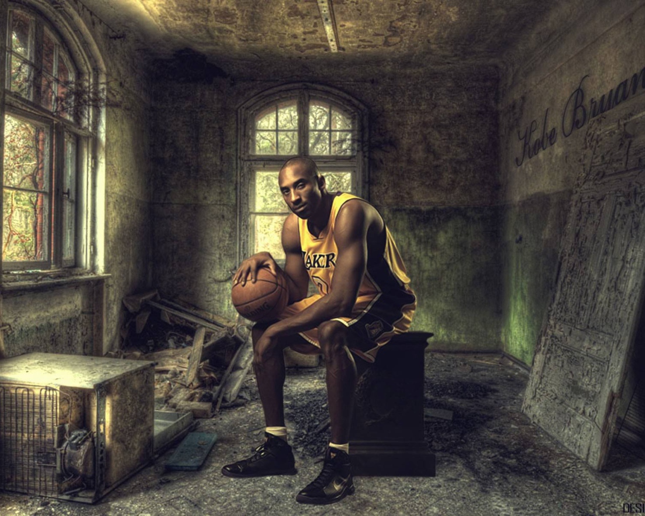 Баскетболист в заброшенном доме