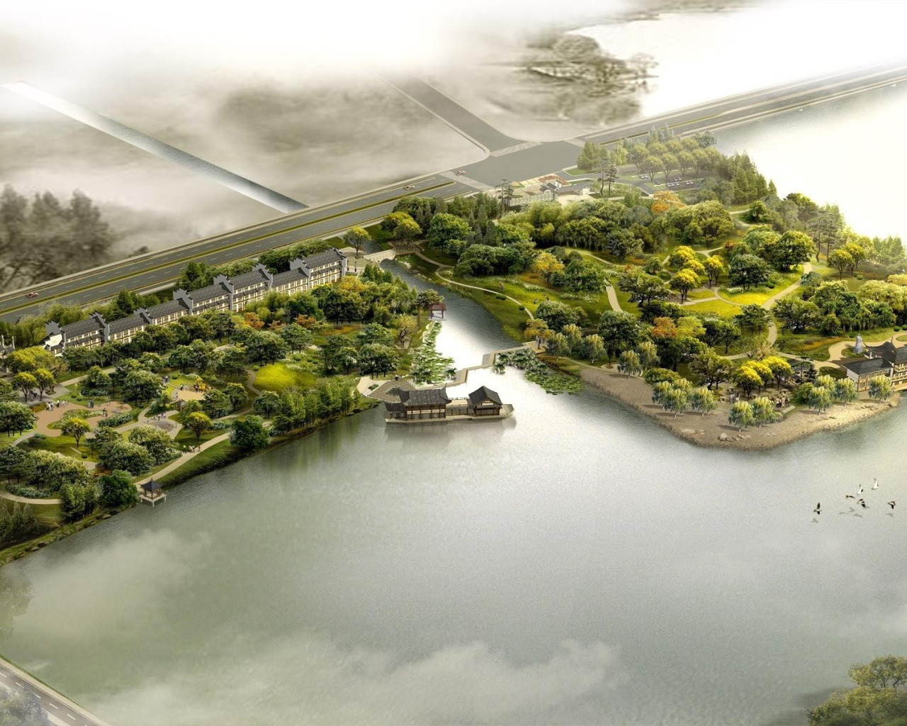 Кусочки суши среди воды