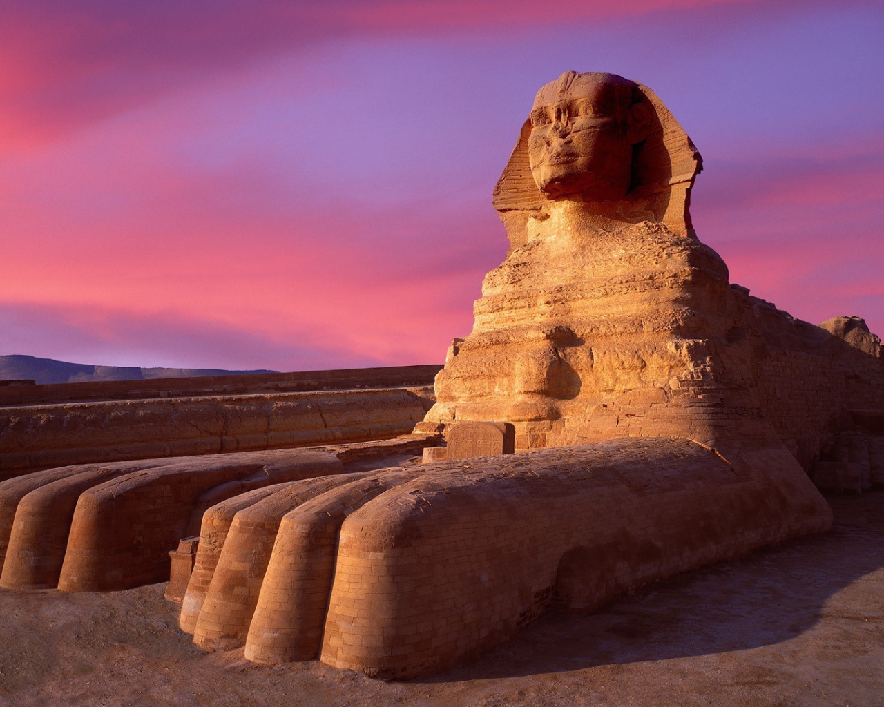 Sphinx in the desert in Egypt