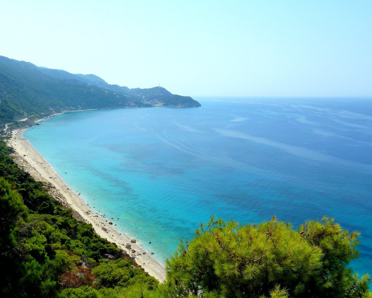Azure sea off the coast of Lefkada, Greece