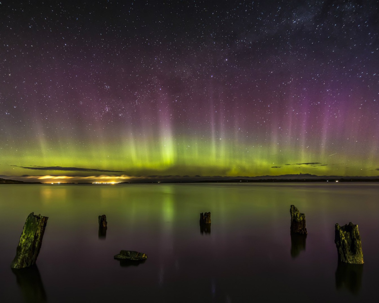 Полярное сияние в Новой Зеландии