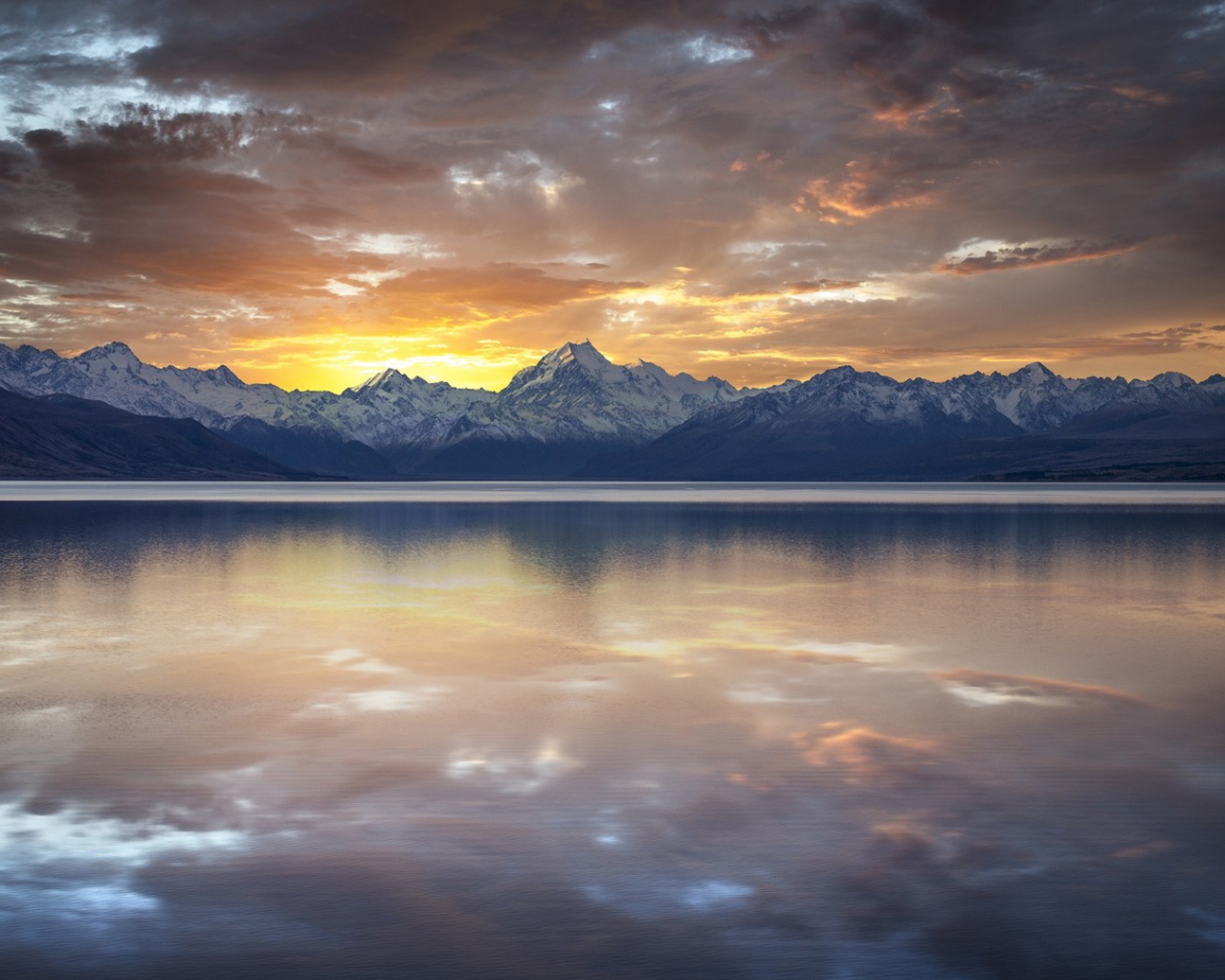 Озеро Пукаки в Новой Зеландии