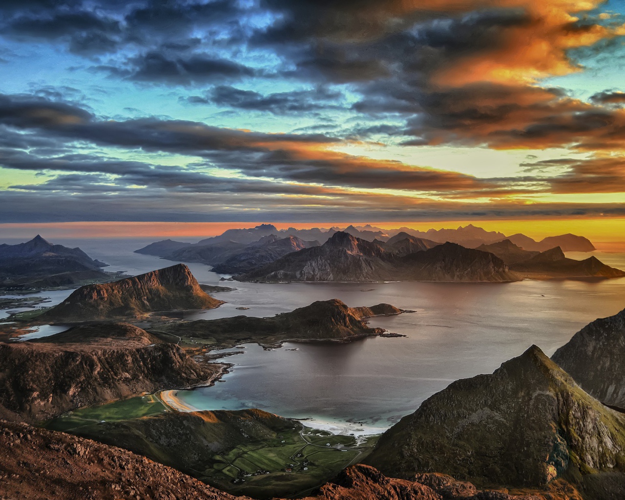 Прекрасный вид на Лофотенские острова, Норвегия