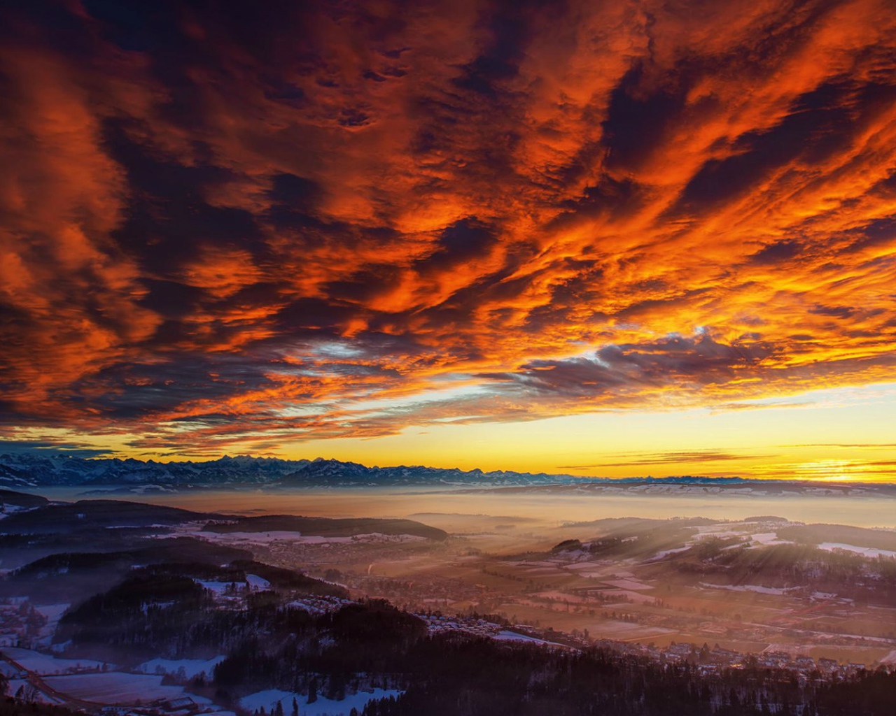 Горный пейзаж в Швейцарии