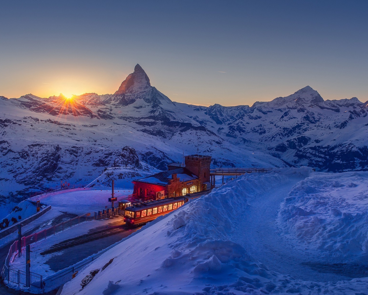 Железнодорожная станция в Швейцарии