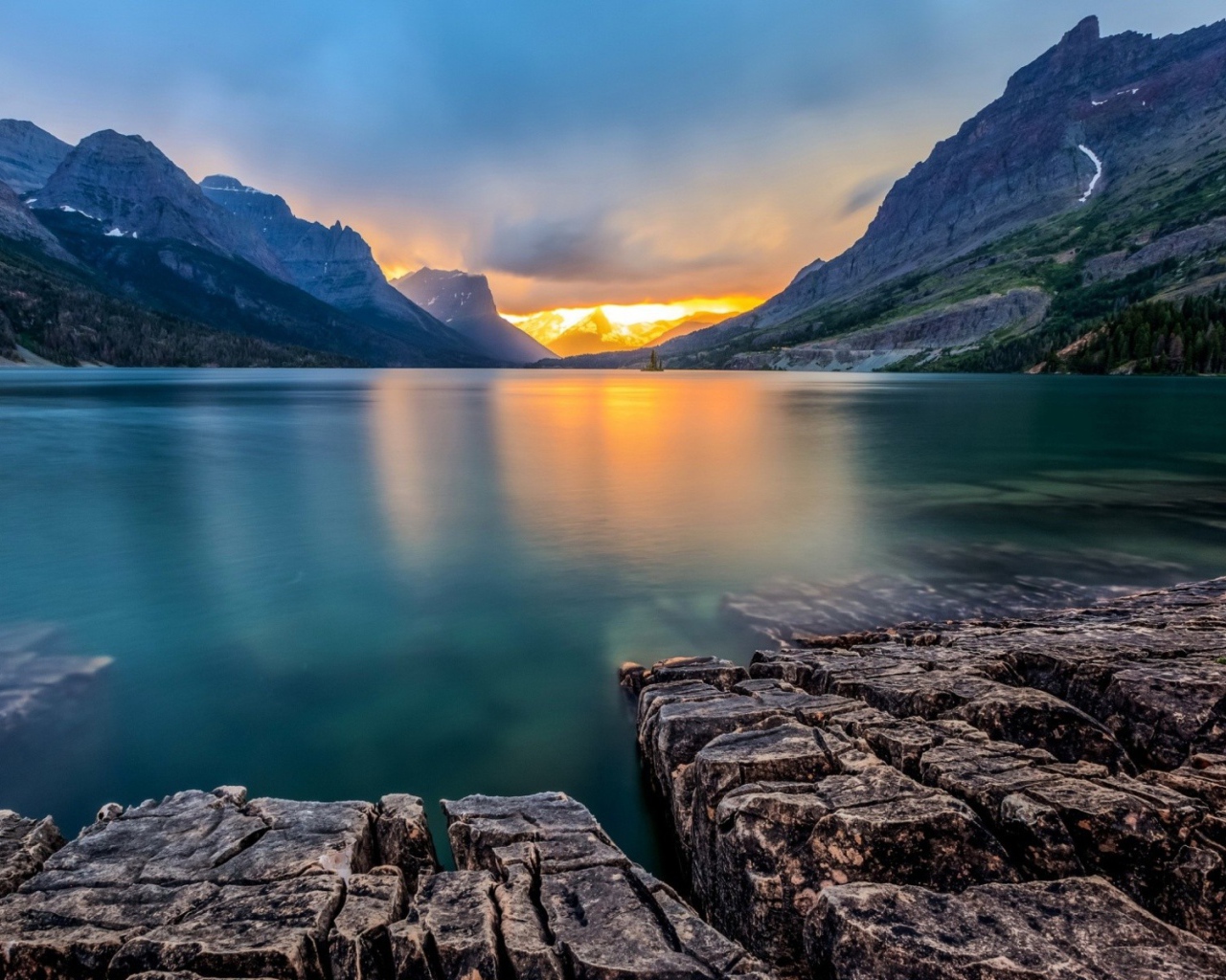 Озеро Святой Марии в Монтане, США