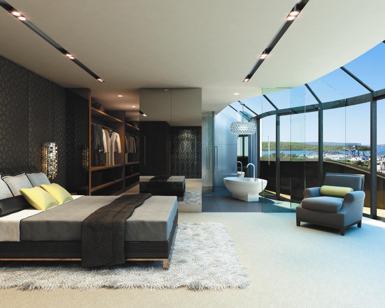 Квартира со стеклянными дверями