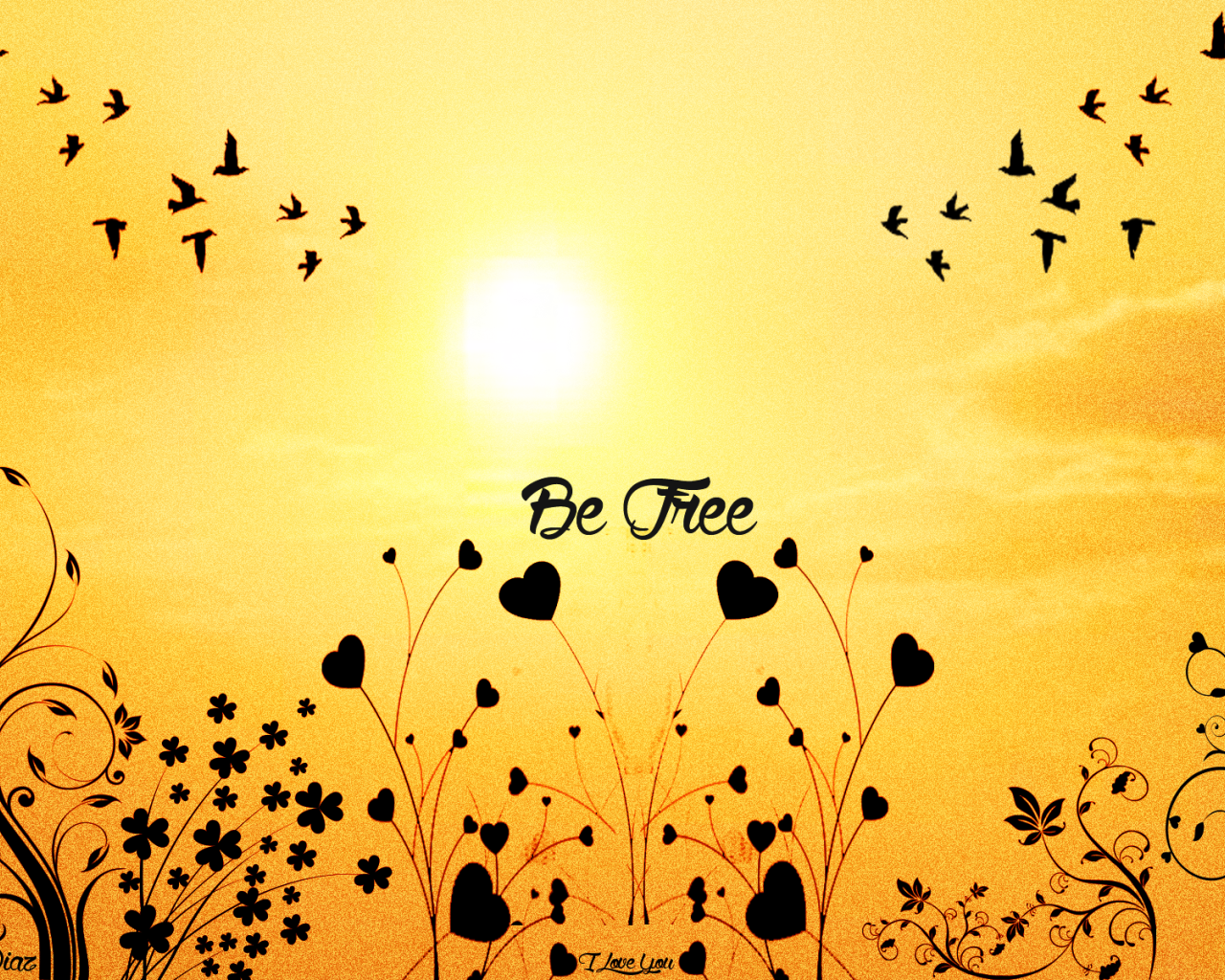 Будь свободен, желтый фон